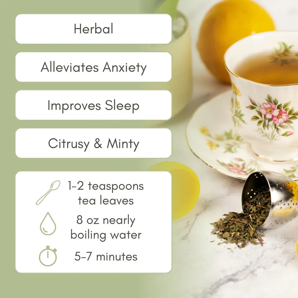 Full Leaf Tea Co Organic Lemon Balm Tea
