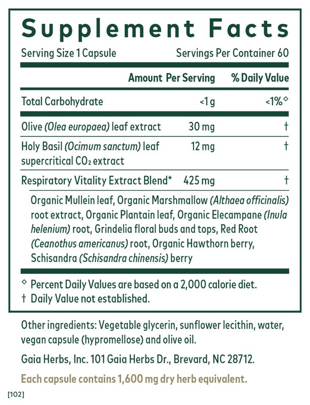 Gaia Herbs Daily Lung Formula - 60 ct
