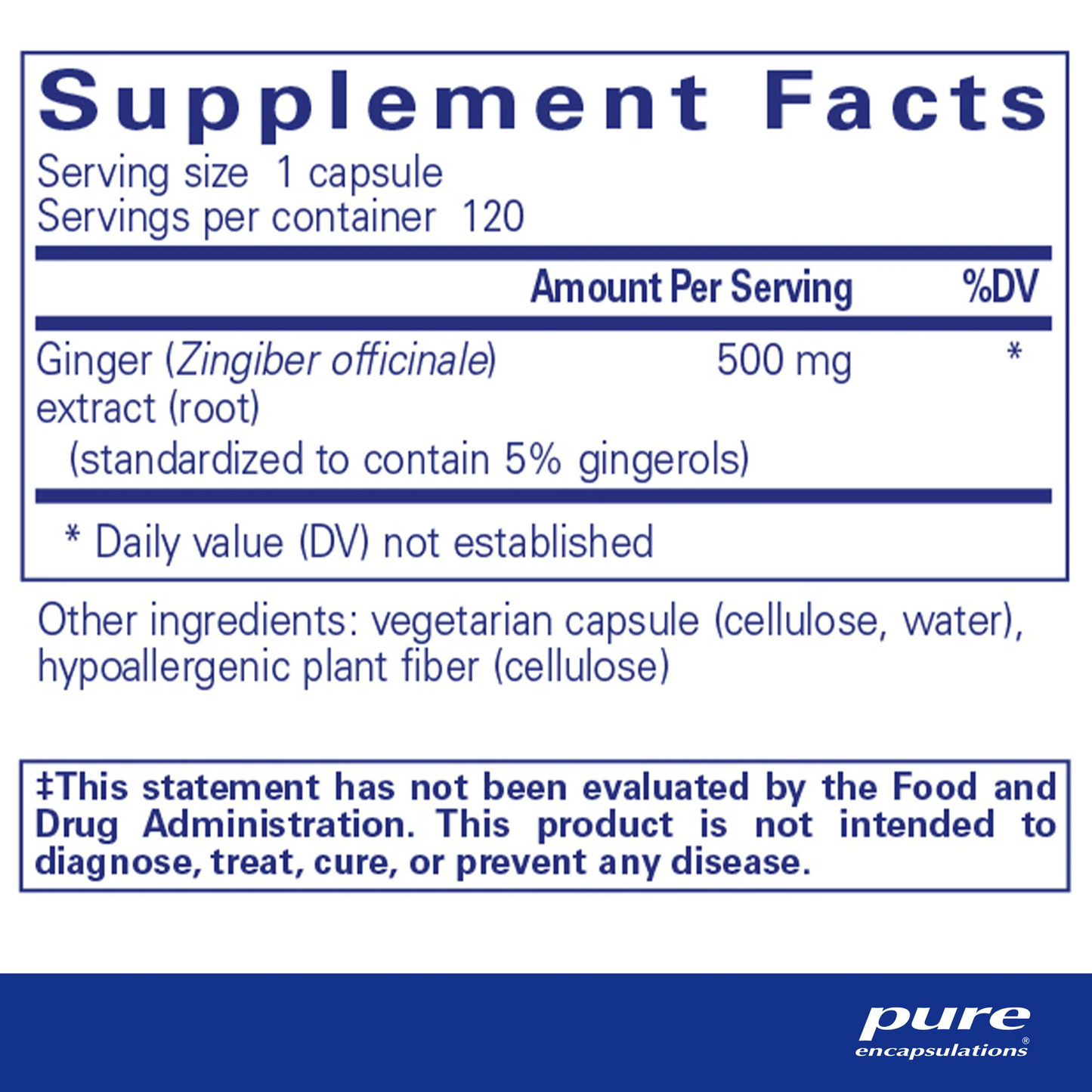 Pure Encapsulations Ginger Extract