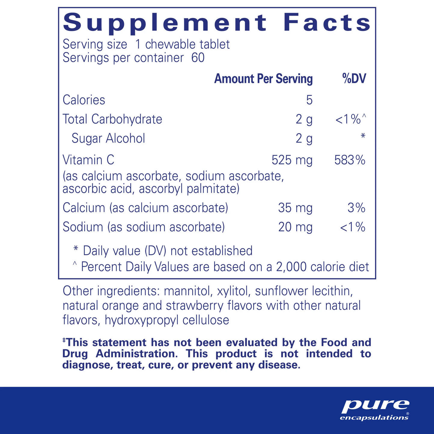 Pure Encapsulations Vitamin C Chewables