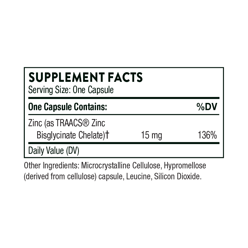 Thorne Zinc Bisglycinate 15 mg