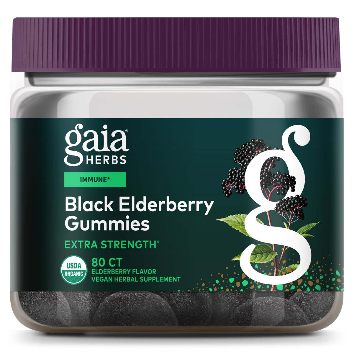 Gaia Herbs Black Elderberry Extra Strength Gummies