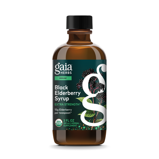 Gaia Herbs Black Elderberry Syrup Extra Strength