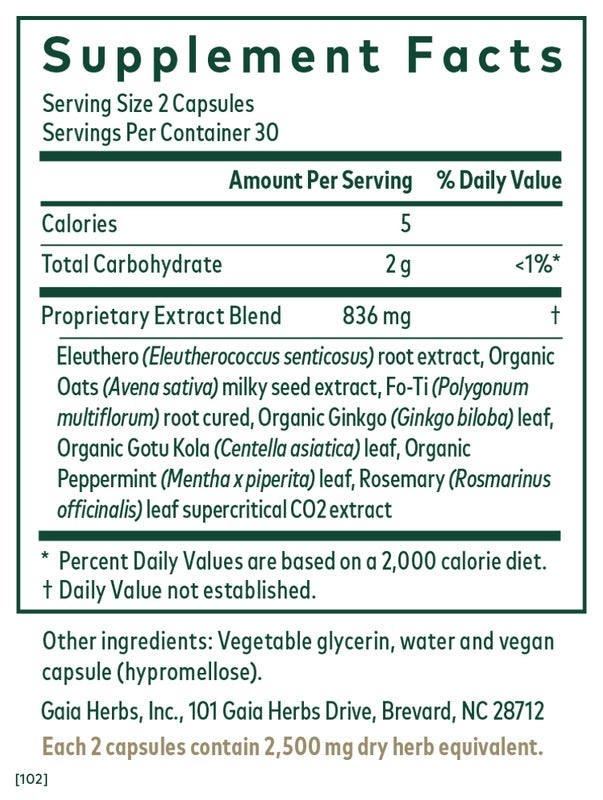 Gaia Herbs Cognitive Formula - 60 ct