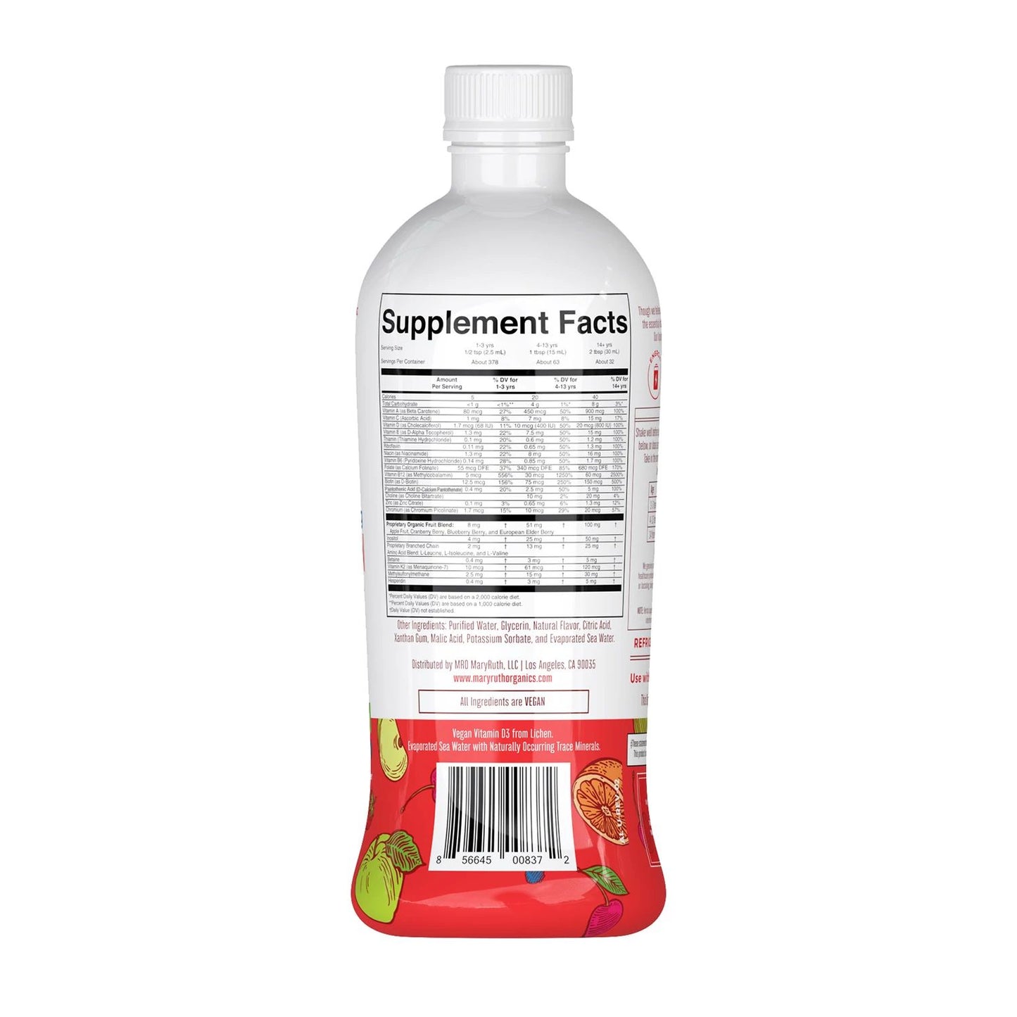 MaryRuths Fruit Punch Liquid Morning Multivitamin Essentials +