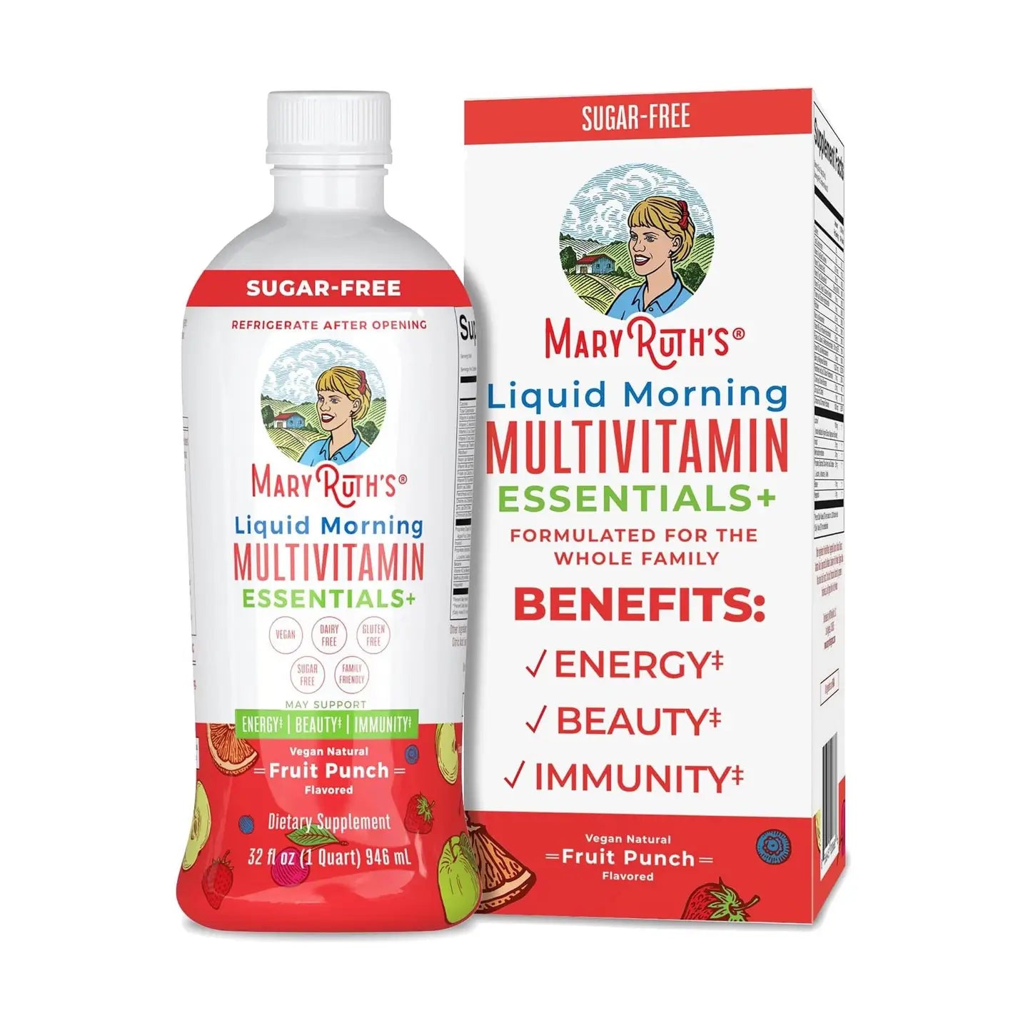 MaryRuths Fruit Punch Liquid Morning Multivitamin Essentials +