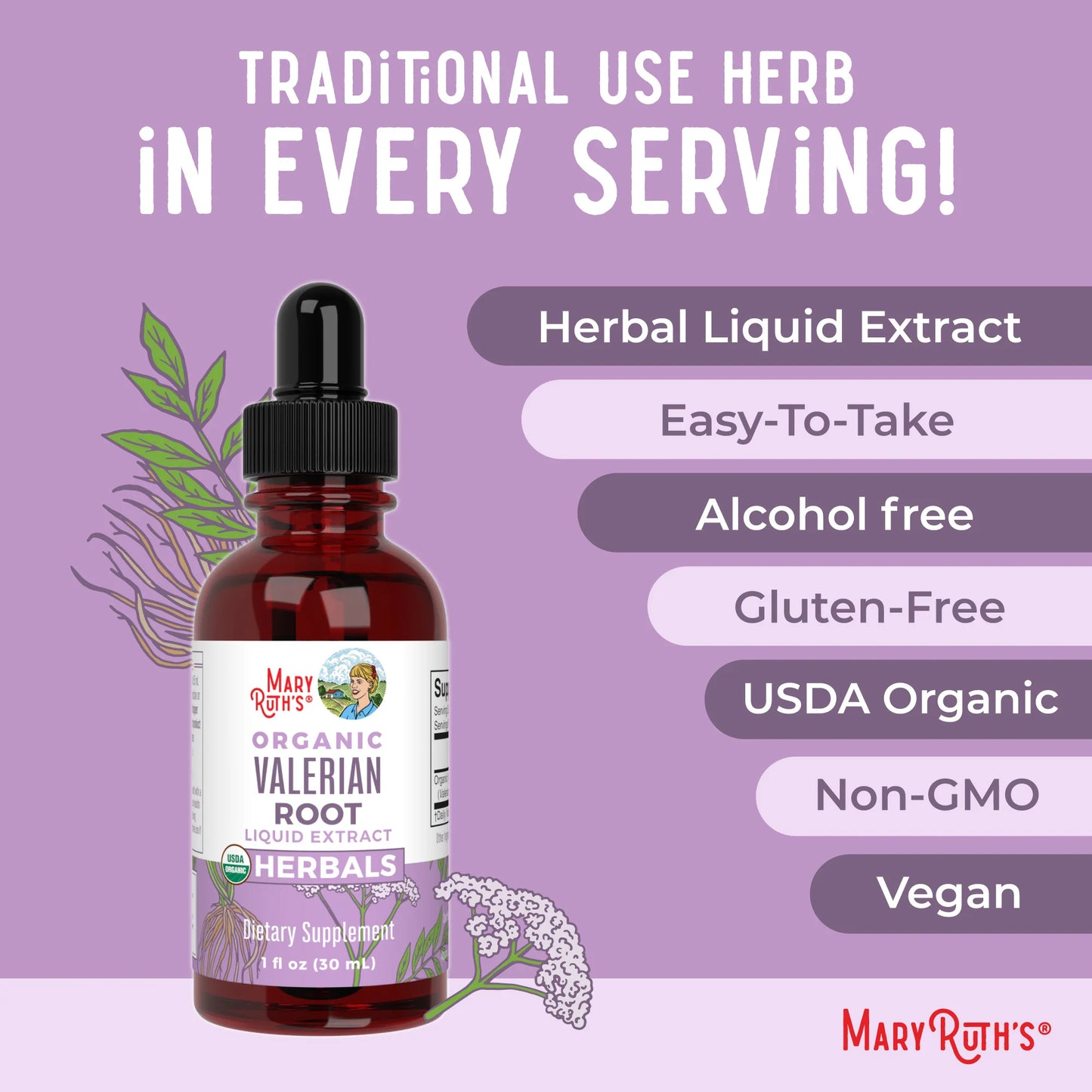 MaryRuth's Organic Valerian Root Liquid Drops