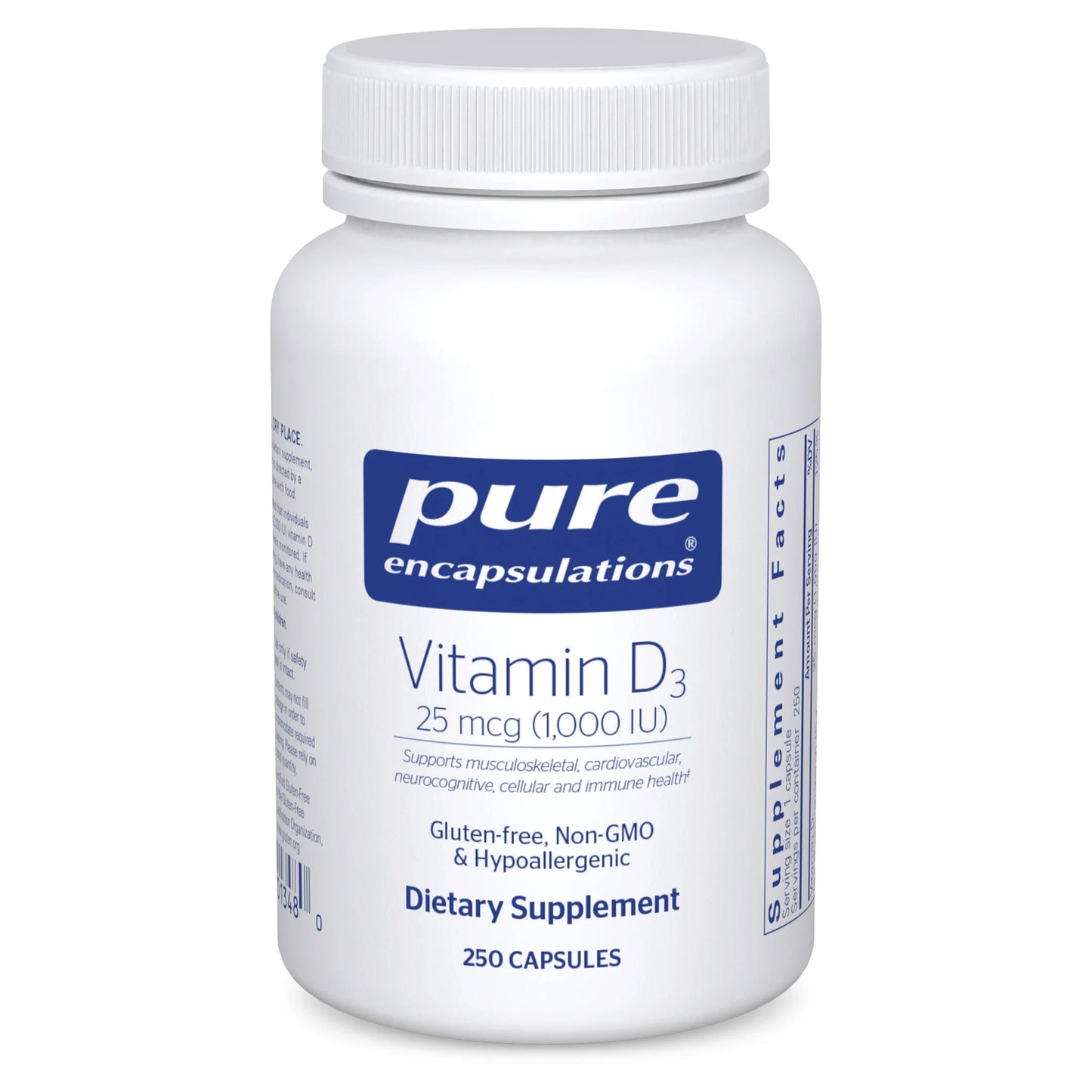 Pure Encapsulations Vitamin D3 25 mcg (1,000 IU)