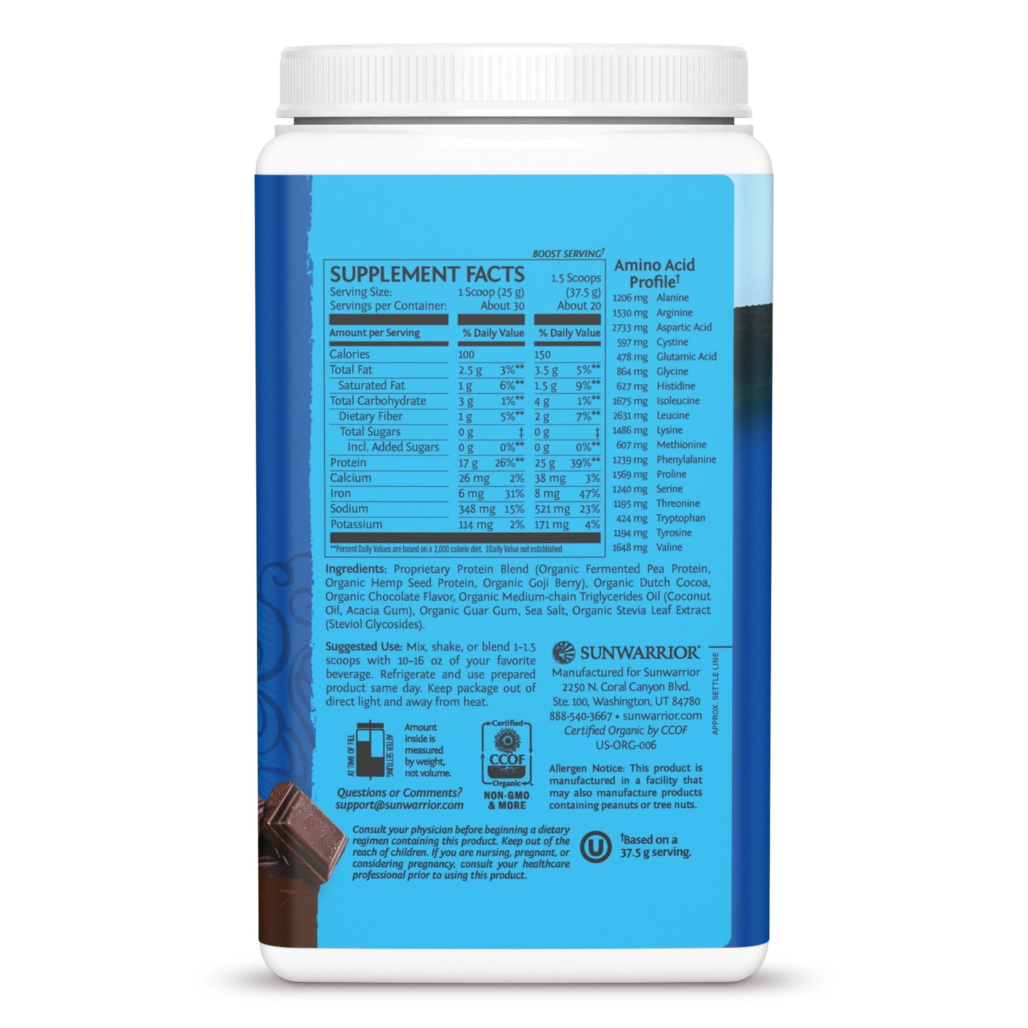 Sunwarrior Organic Protein-Chocolate