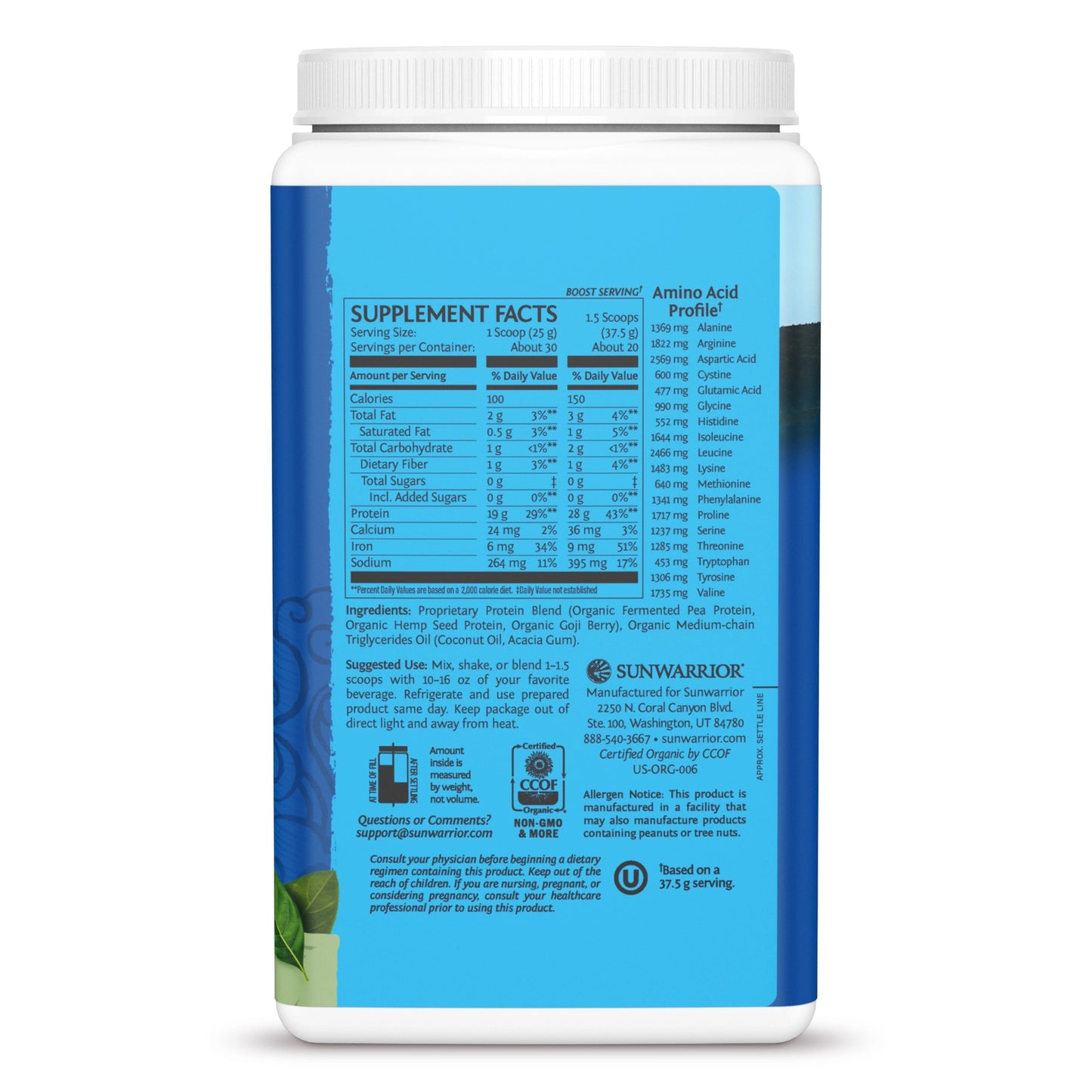 Sunwarrior Warrior Blend Unflavored Pea Protein